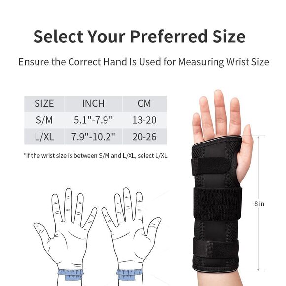 YAHA Wrist Brace S/M Black Left Hand Tunnel‎ Wrist Splint Night Support NEW - Picture 8 of 10